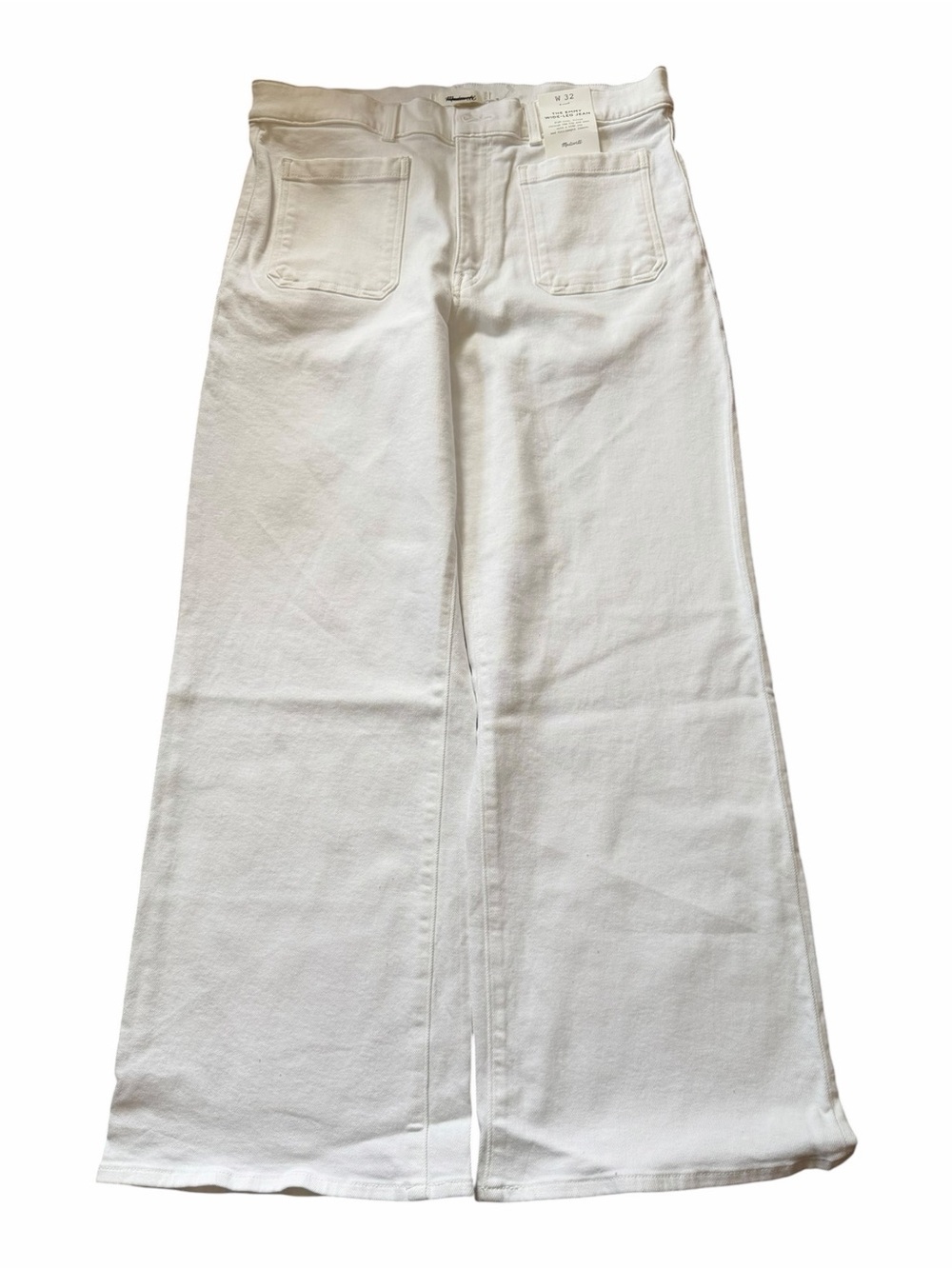 Madewell The Emmy Wide Leg Jean in Super Stretch Denim in Tile White Size 32 NEW